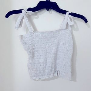 White shoulder tie tank top from no boundaries